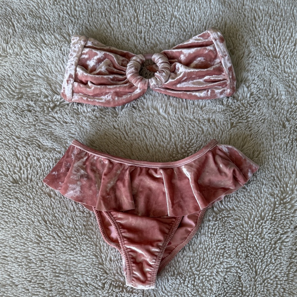 Montce Pink Velvet Bikini Set